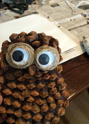 Pine Cone Owl Wall Hanging