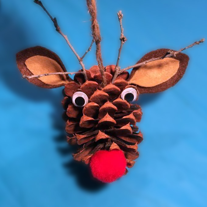 Pine Cone Rudolph Antlers